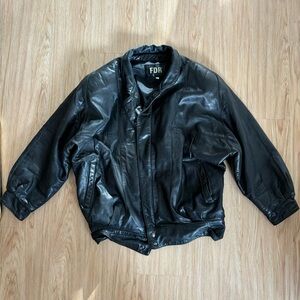FDR Vintage Leather Bomber Jacket